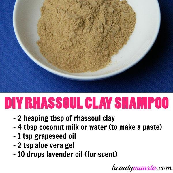 cách làm dầu gội đầu bằng đất sét rhassoul