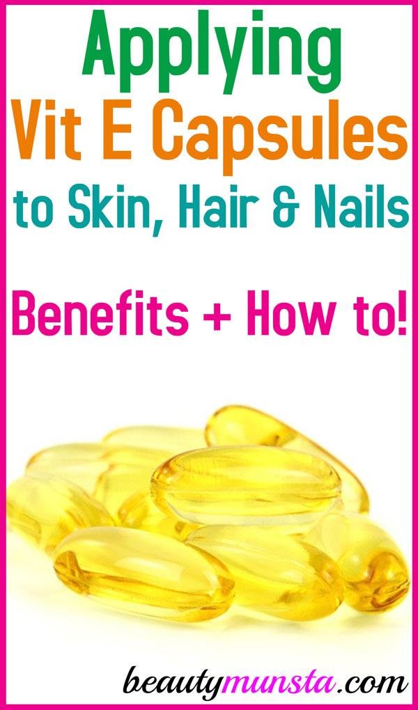 Có rất nhiều lợi ích làm đẹp khi thoa viên nang vitamin E lên da, tóc, móng tay và hơn thế nữa!