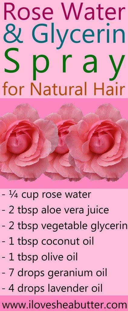 Nước hoa hồng và glycerin cho tóc tự nhiên tóc, oh yeah baby! Nó sảng khoái, dưỡng ẩm và có mùi rất thơm! 