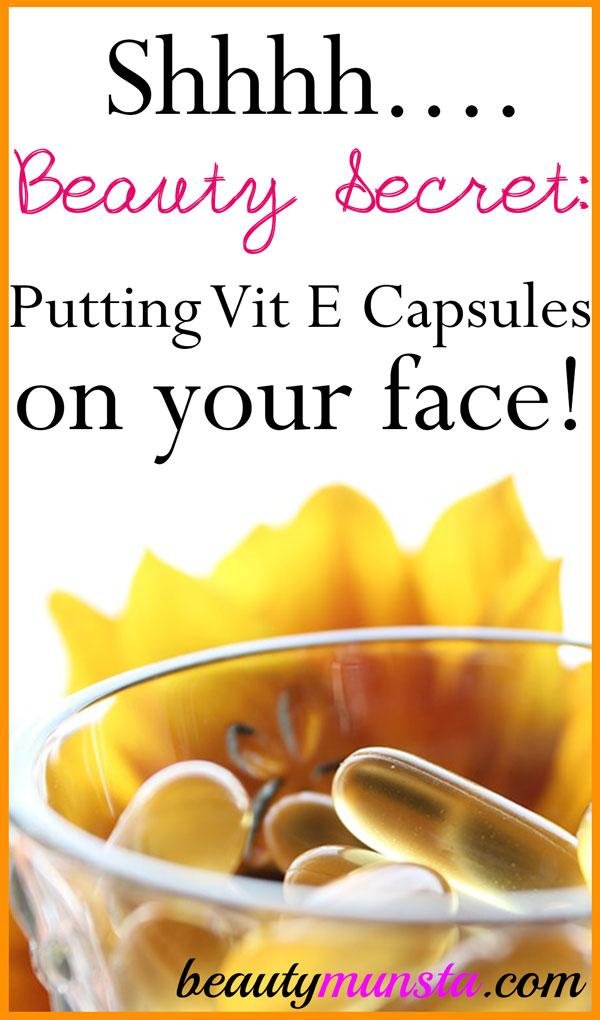 Hướng dẫn từng bước về cách thoa viên nang vitamin E cho da.